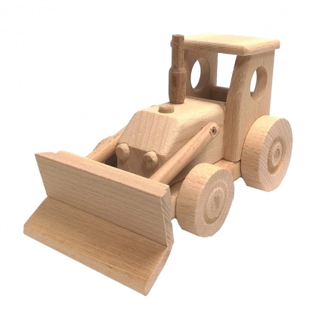 Holztraktor mit Schaufel