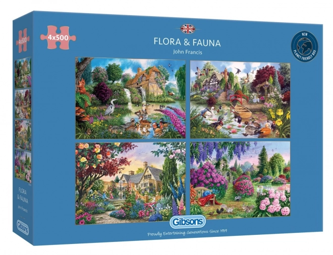 Gibsons Puzzle Flora und Fauna 4x500 Teile