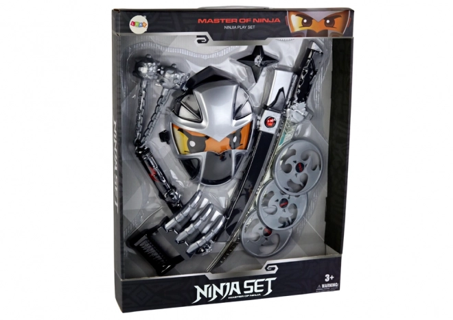 Ninja Krieger Set mit Schwertern und Maske