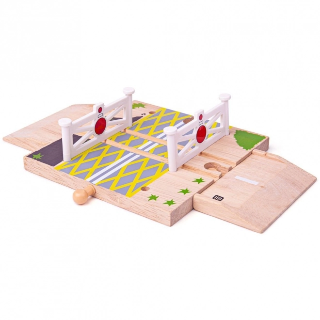 Holzspielzeug Eisenbahnübergang mit Schranken von Bigjigs Rail