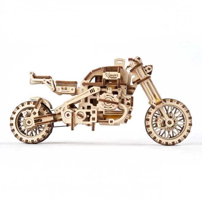 Ugears 3D Holzmechanisches Puzzle Scrambler Motorrad mit Sidecar