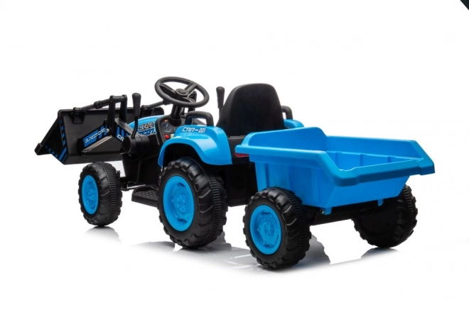 Elektrischer Kindertraktor mit Schaufel blau