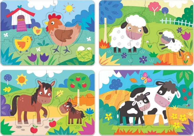 Erstes Puzzle Mamas und Babys 4-in-1