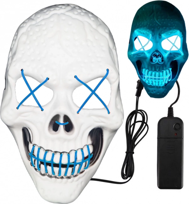 Leuchtende LED-Schädelmaske für Halloween und Partys
