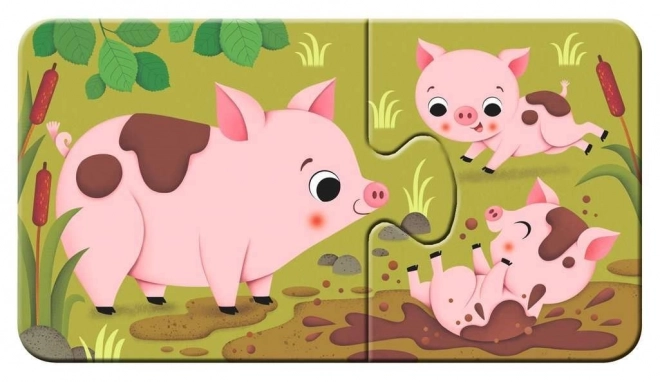 Erste Puzzles Tiere und ihre Jungen