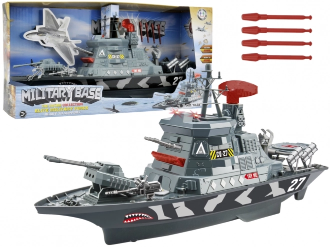Militärisches Spielzeug-Schiff mit Licht und Sound