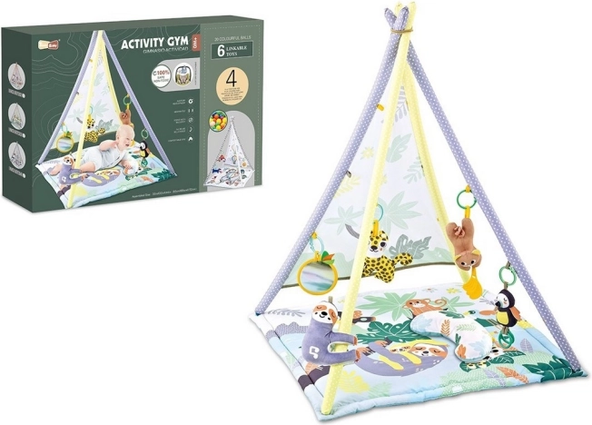 Spielmatte mit Zelt, Musik und Zubehör