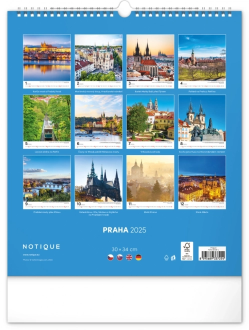 Wandkalender Prag 2025