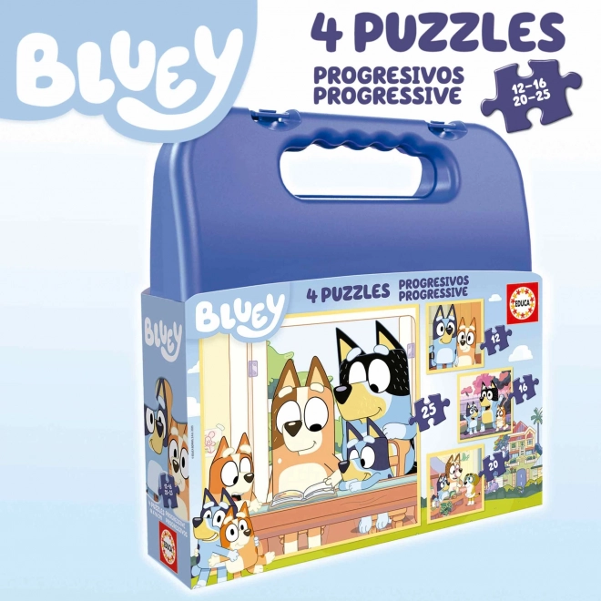 Educa Puzzle Bluey 4-in-1 im Koffer