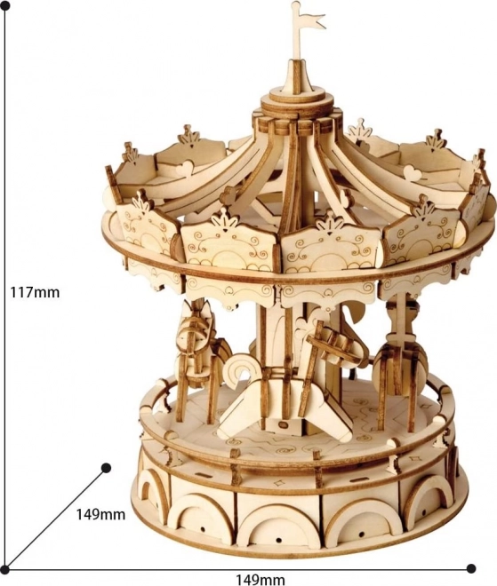 RoboTime Holz 3D Puzzle Fröhliches Karussell