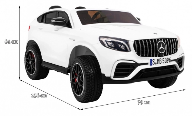 Mercedes GLC 63S Kinderauto Weiß + 4x4 + MP4 + LED + Ökoleder + Langsamer Start + EVA