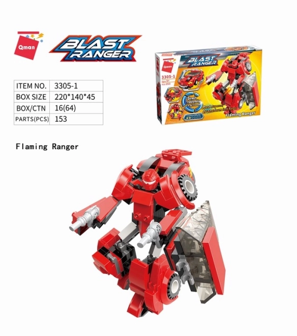 Qman Blast Ranger Transformierende Baustein-Sets