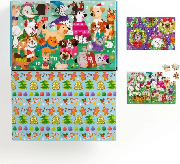 Weihnachtliches Countdown-Puzzle Set 12 Stk