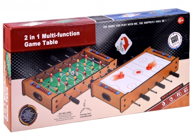 2-in-1 Tischfußball und Air Hockey Spiel