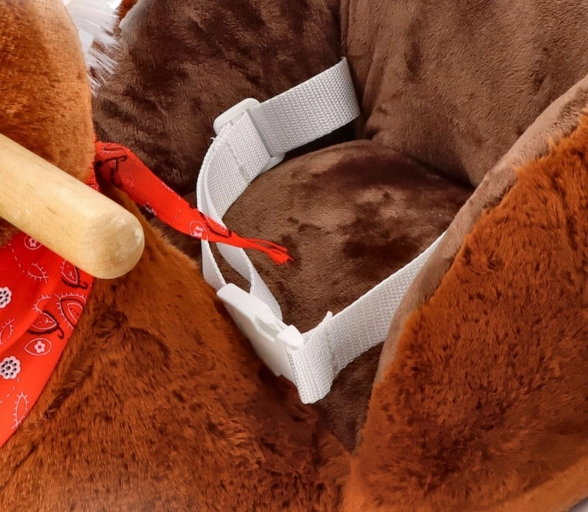 Braunes Schaukelpferd mit Sitz
