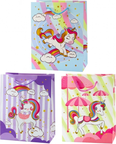 Geschenktüte Einhorn bunt 23 × 16 × 10 cm