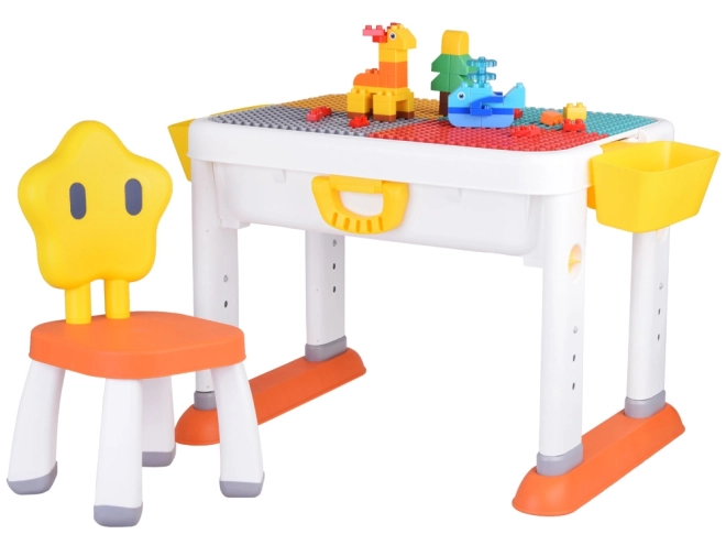 Verstellbarer 3-in-1-Tisch mit beidseitiger Tischplatte zum Bauen von LEGO