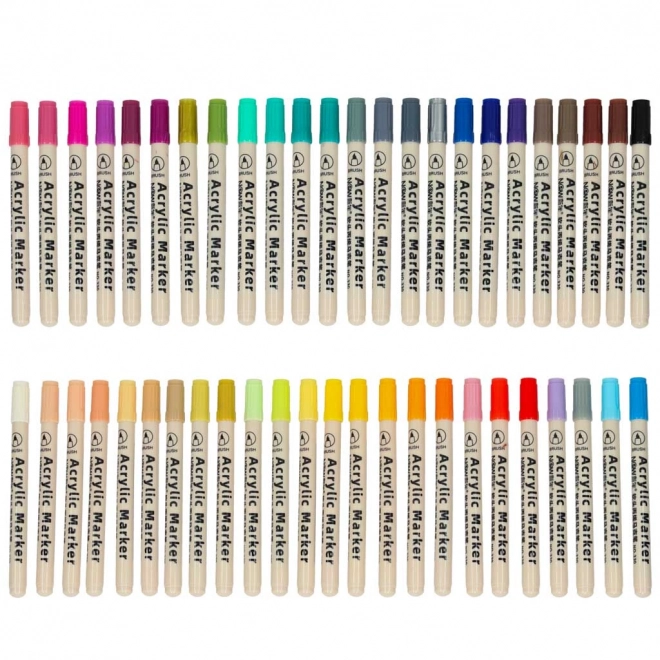 Wasserfeste Acrylmarker für Stoffe und Steine, Set mit 48 Stück