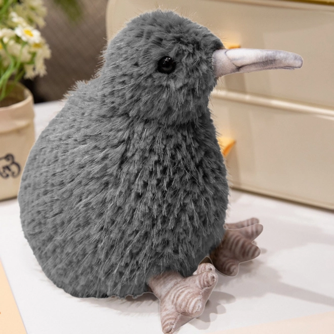 Plüsch Kiwi Vogel Kuscheltier Grau 17cm