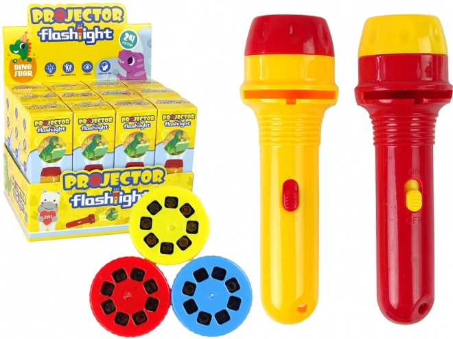 Projektor und Taschenlampe für Kinder mit 3 Wechselplatten