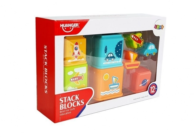 Pyramide Becher mit Fahrzeugmotiven Sortierbox für Babys