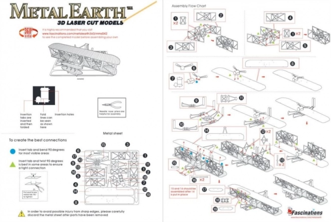 3D-Puzzle Brüder Wright Flugzeug von METAL EARTH