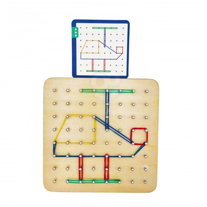 Holz-Geoplan-Spiel mit Gummibändern für Kinder