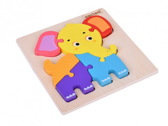 Holzpuzzle Bunter Elefant