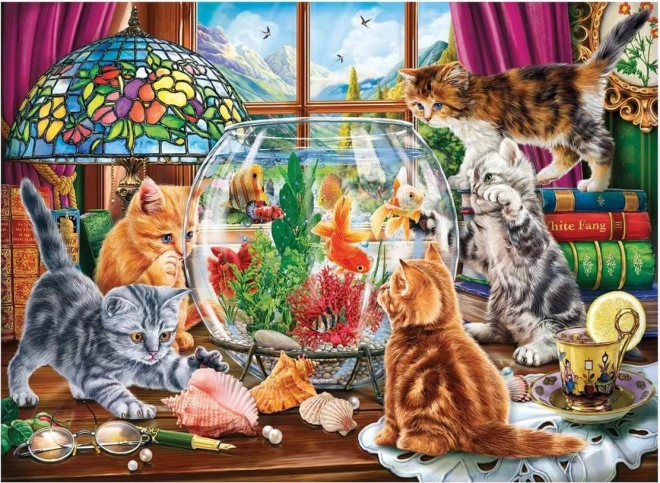 Puzzle Kätzchen und Aquarium 1000 Teile