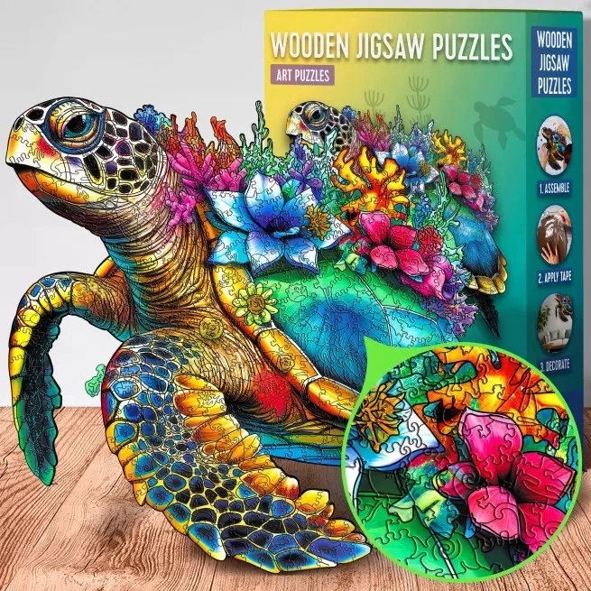 Holzpuzzle Schildkröte 500 Teile EscapeWelt