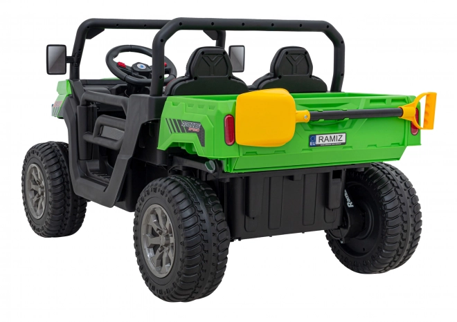 Auto Pick-Up Speed 900 pro Kinder Grün + 4x4 Antrieb + bewegliche Pumpe + Kofferraum + Fernsteuerung + Schaufel + LED Audio