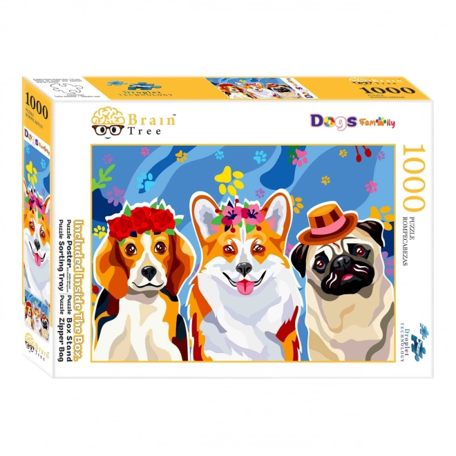 Brain Tree Puzzle Hunde-Familie 1000 Teile