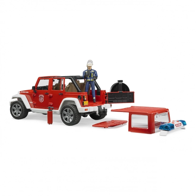 Roter Feuerwehr Jeep WRANGLER mit Figur und Zubehör