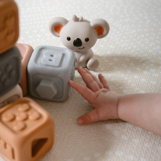 Woopie Baby Lernpyramide & Sensorische Bausteine 2 in 1 Beißring Zahlen