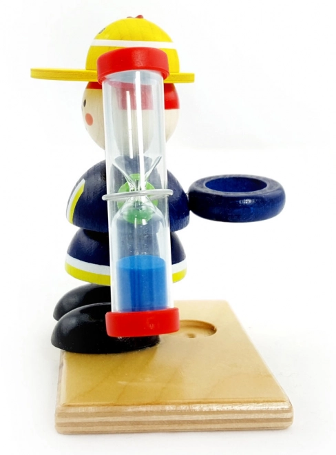 Sanduhr mit Feuerwehrmannfigur für Kinder