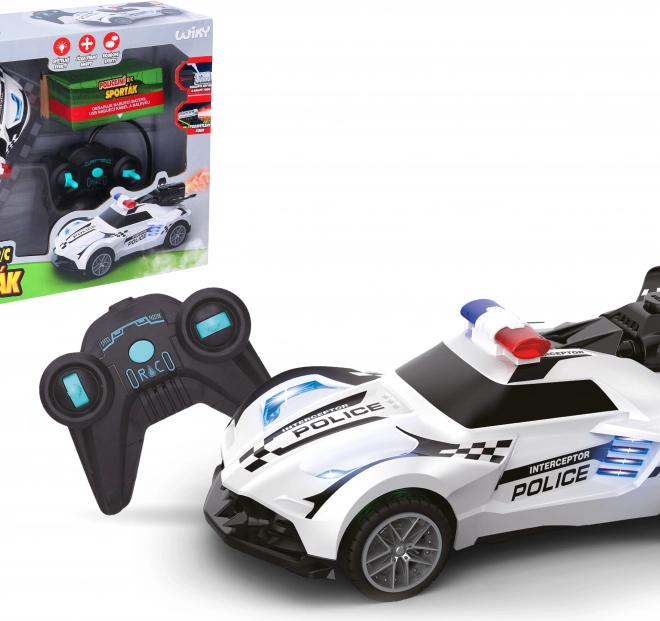 Leuchtendes Rauchendes RC Polizeiauto Ferngesteuert 18 cm