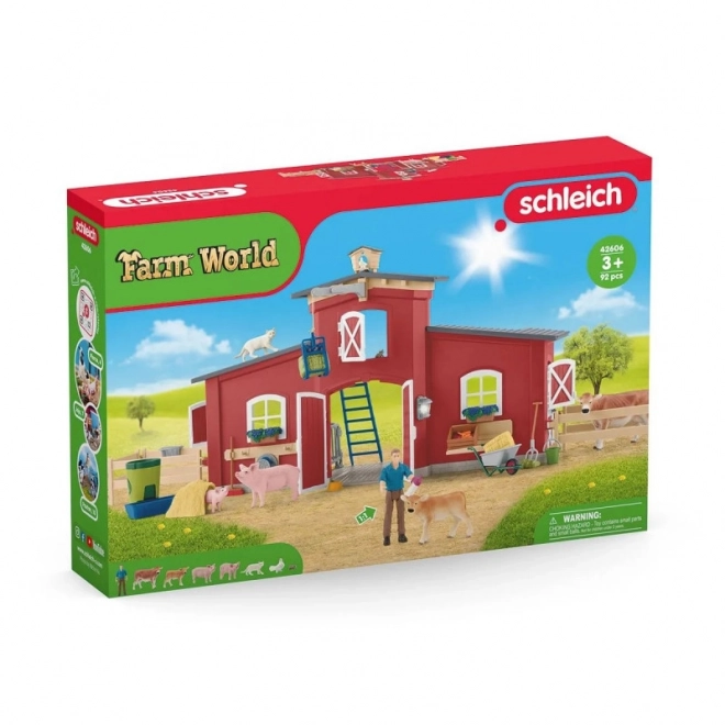 Große Scheunenset mit Tieren und Zubehör Farm World