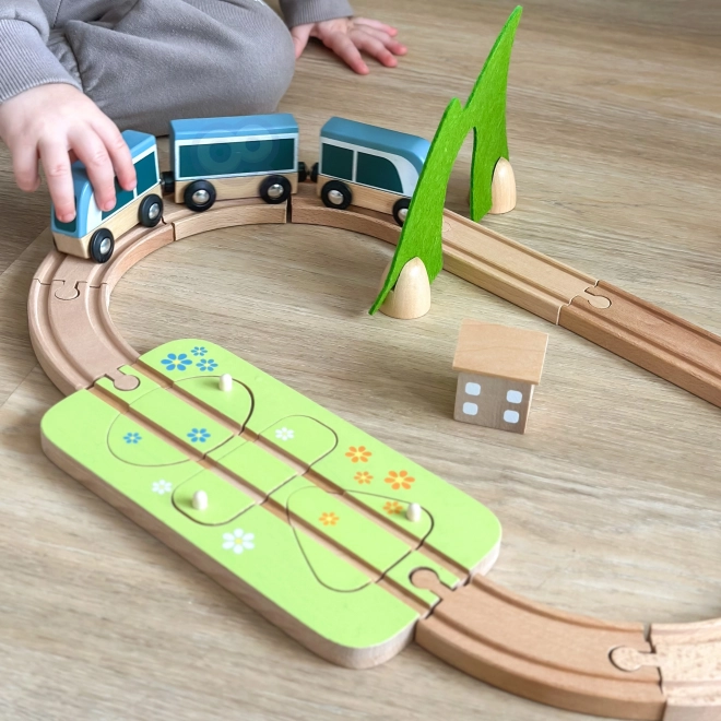 Klassische Welt Holz-Eisenbahnset mit Formen-Sortierer