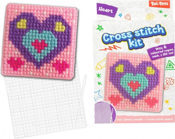 Set zum Kreuzstich-Sticken mit verschiedenen Motiven in der Box