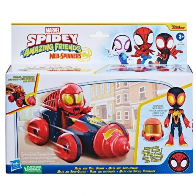 Spidey Miles Drill Spinner Figur mit Fahrzeug