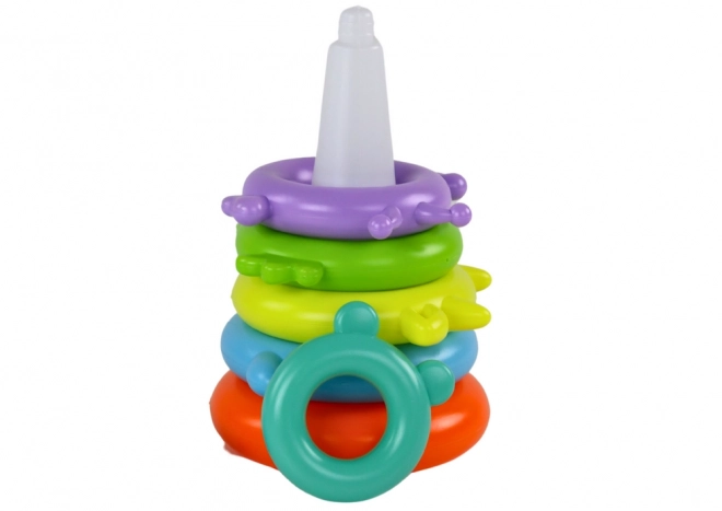 Bunte Stapelpyramide Giraffe 8 Ringe