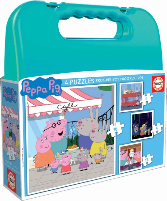 Puzzle im Koffer Peppa Wutz 4v1