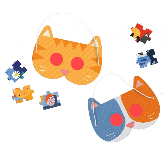 Petit Collage Katzen-Puzzle mit 3D-Brille – 100 Teile