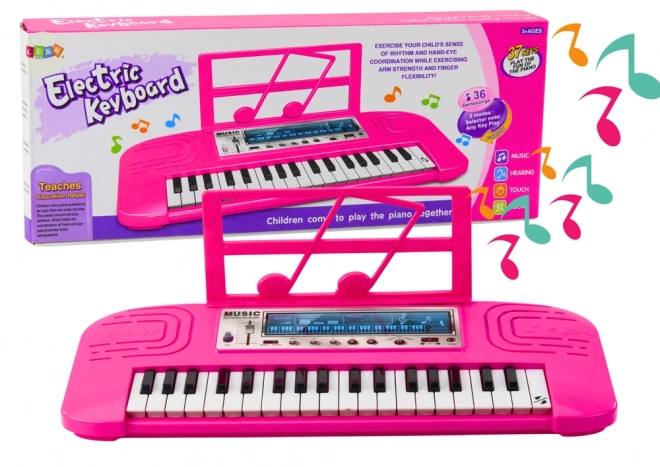 Elektrisches Kinderpiano mit 36 Melodien in Rosa
