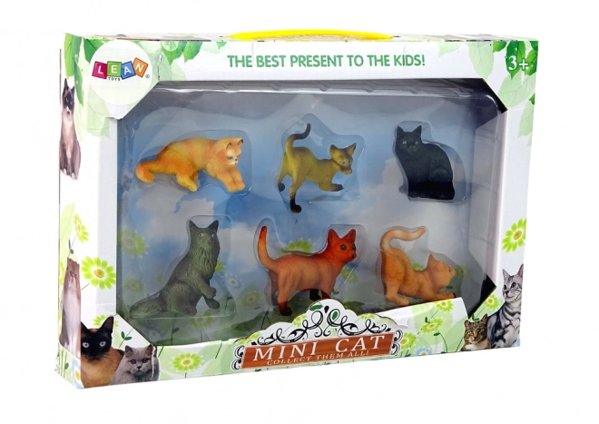 Set mit 6 Rasse Katzenfiguren