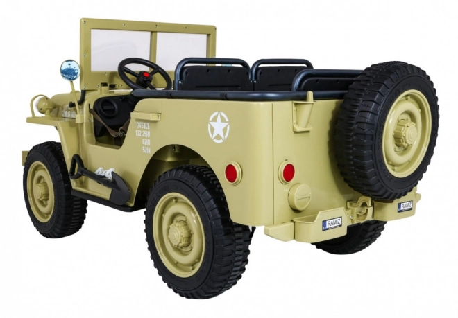 Retro-Militärfahrzeug für Kinder mit 4x4-Antrieb, Platz für 3 und EVA-Reifen