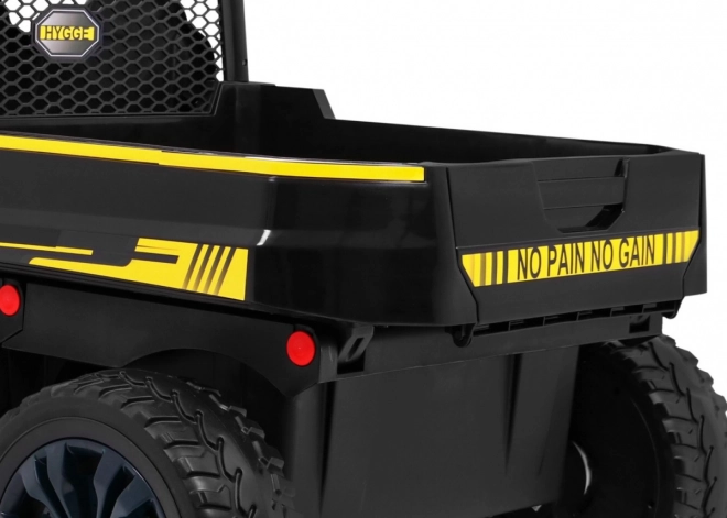 Auto Farmer Truck pro 2 Kinder Schwarz + Allradantrieb 4x4 + Fernbedienung + Kipper + Audio LED