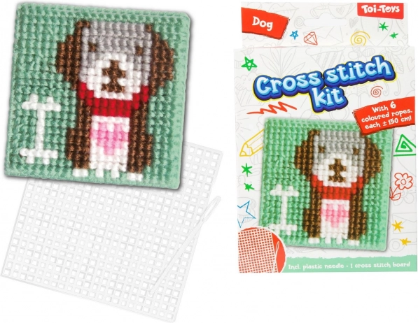 Set zum Kreuzstich-Sticken mit verschiedenen Motiven in der Box