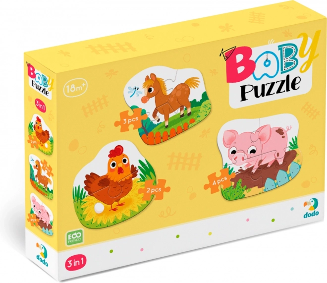 DODO Baby Puzzle Bauernhoftiere 3-in-1