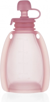 Nachfüllbarer Silikon-Beutel für Kindermahlzeiten, Transparentes Pink